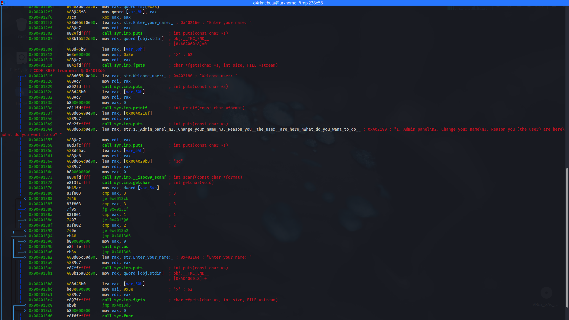 Main function disassemble