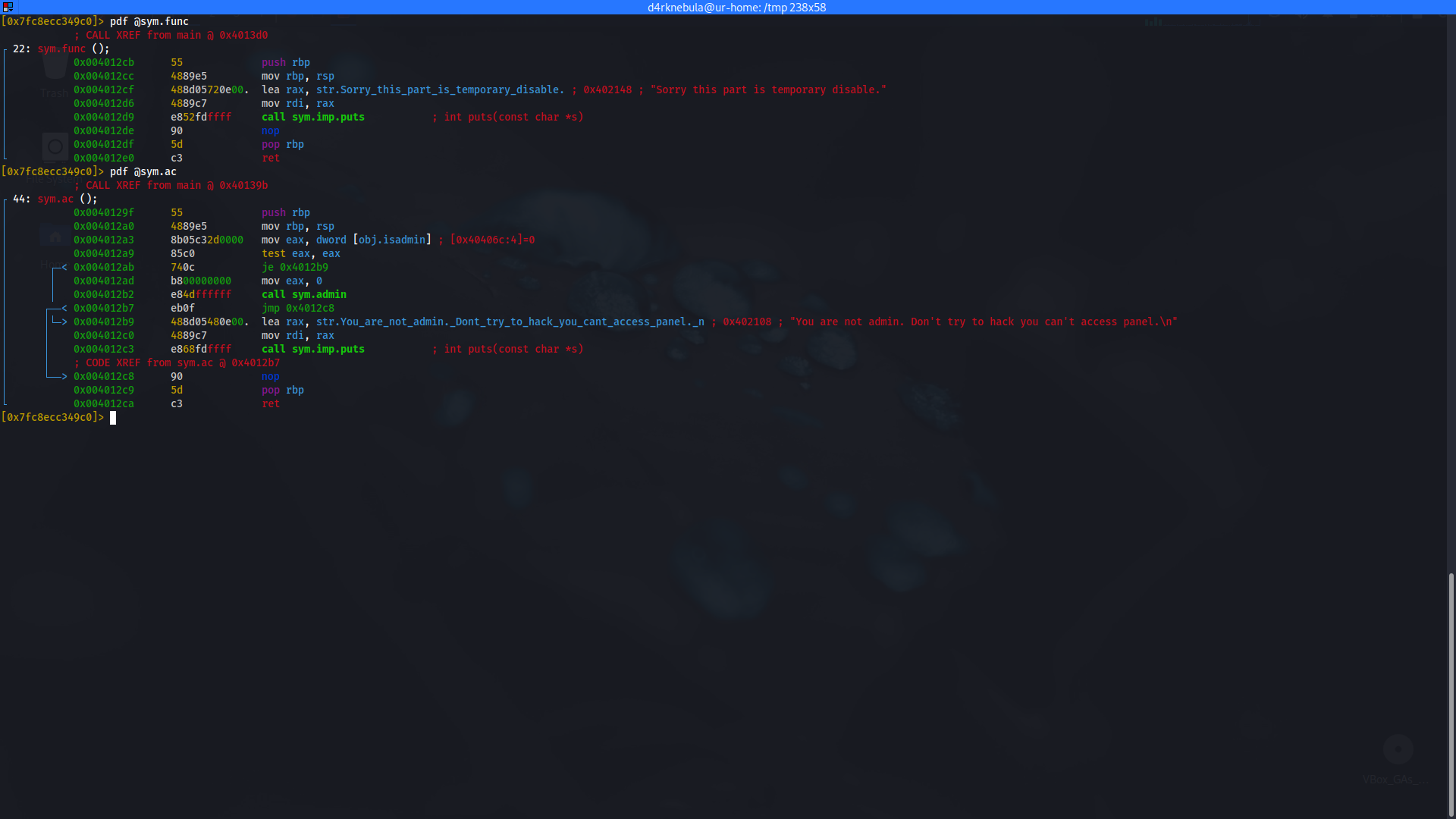 func and ac functions disassemble